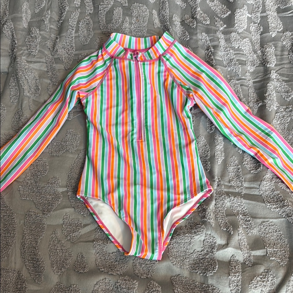 Colorful Striped Long Sleeve Swimsuit
